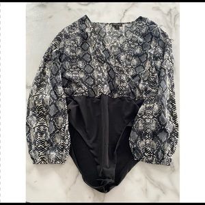Snake print bodysuit